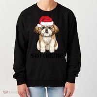 Shih Tzu Mom Merry Christmas Shih Tzu Christmas Women's Sweatshirt thumb 0