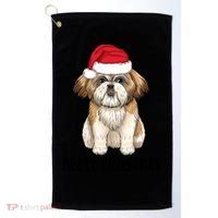 Shih Tzu Mom Merry Christmas Shih Tzu Christmas Golf Towel thumb 0