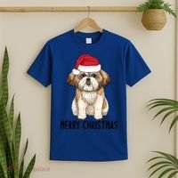 Shih Tzu Mom Merry Christmas Shih Tzu Christmas T-Shirt thumb 2