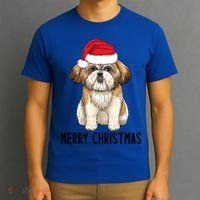 Shih Tzu Mom Merry Christmas Shih Tzu Christmas T-Shirt thumb 3