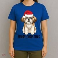 Shih Tzu Mom Merry Christmas Shih Tzu Christmas T-Shirt thumb 4