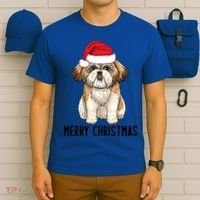 Shih Tzu Mom Merry Christmas Shih Tzu Christmas T-Shirt thumb 6