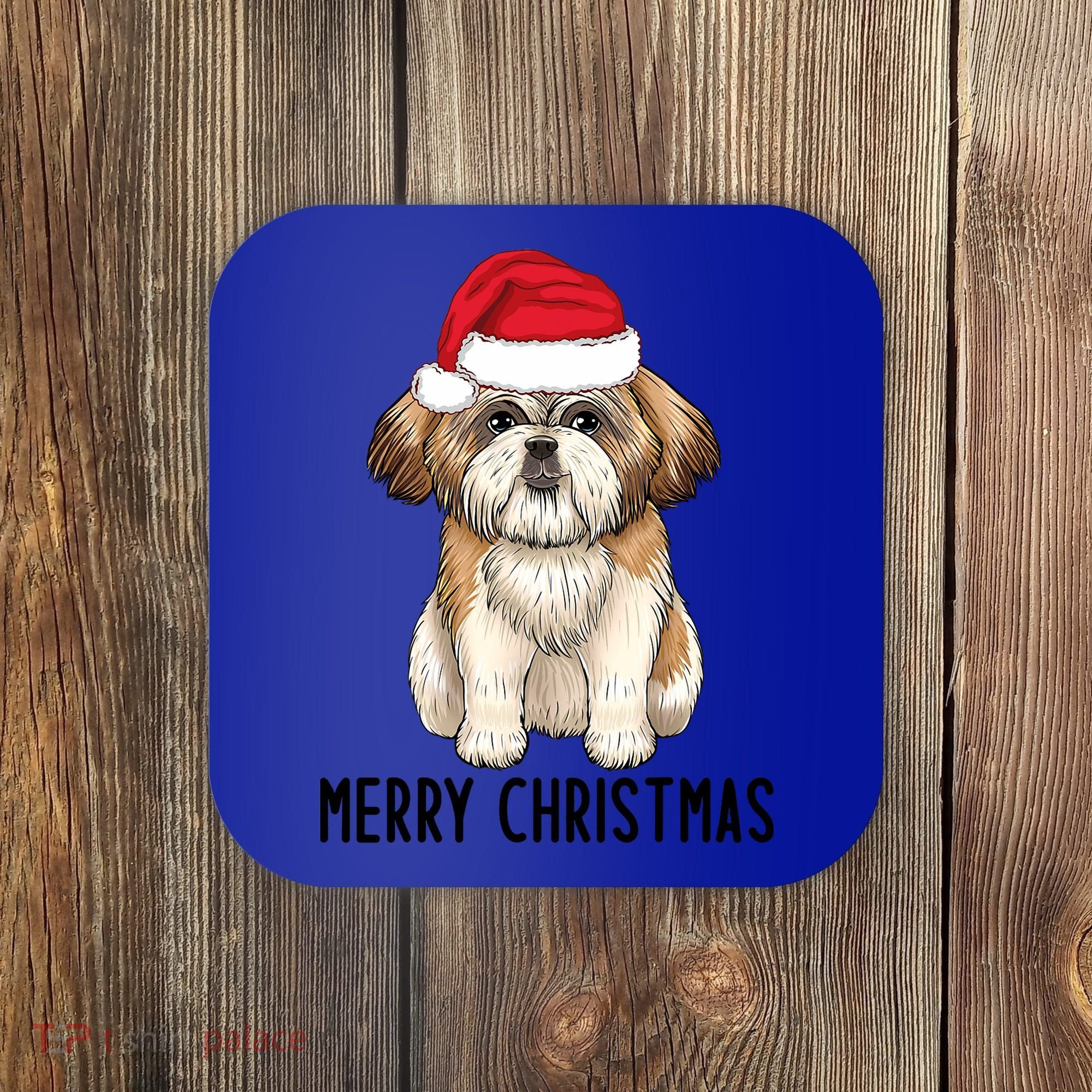 Shih Tzu Mom Merry Christmas Shih Tzu Christmas Coaster