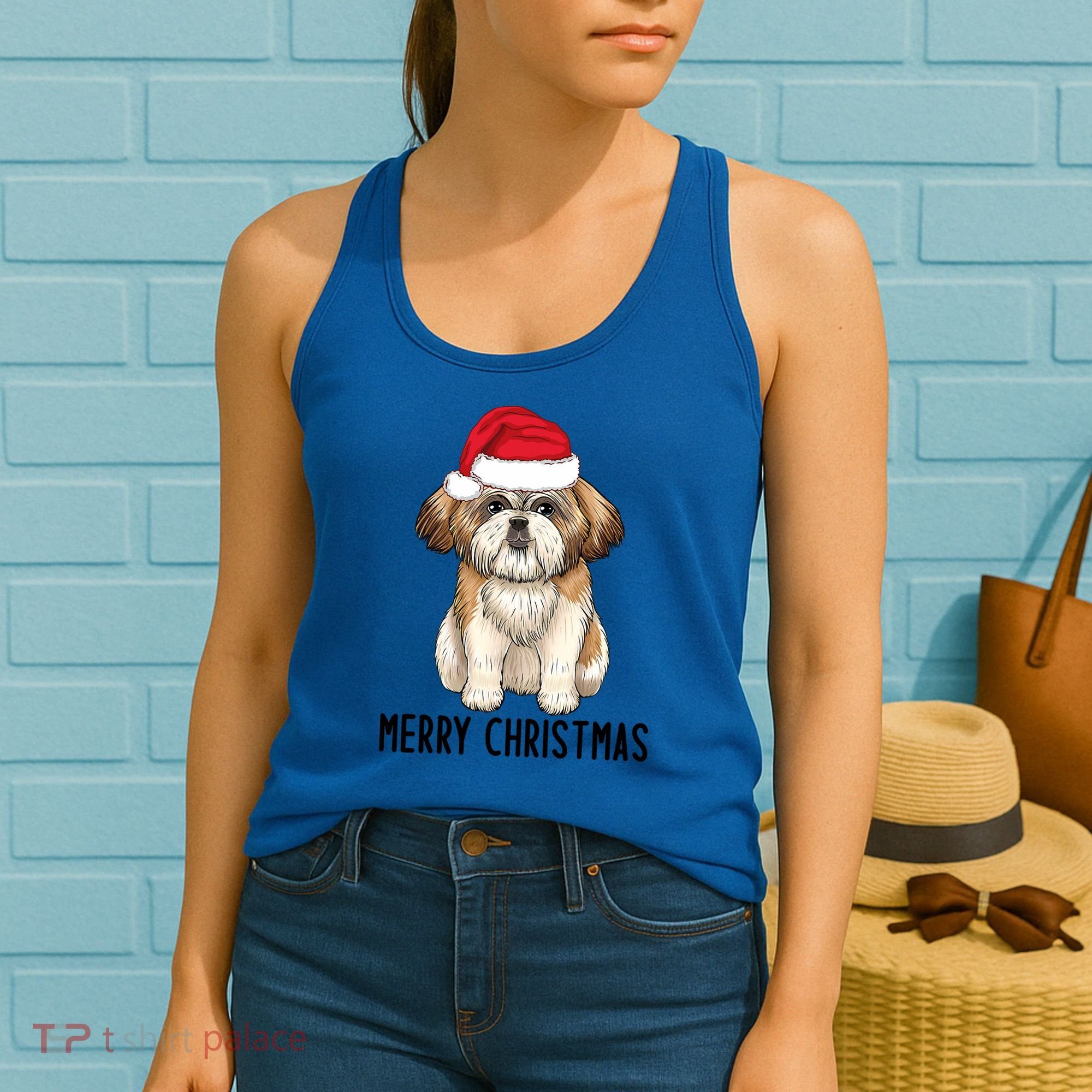 Shih Tzu Mom Merry Christmas Shih Tzu Christmas Women's Tank Top