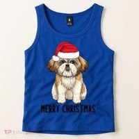 Shih Tzu Mom Merry Christmas Shih Tzu Christmas Tank Top thumb 2