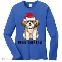 Shih Tzu Mom Merry Christmas Shih Tzu Christmas Women's Long Sleeve Shirt thumb 0