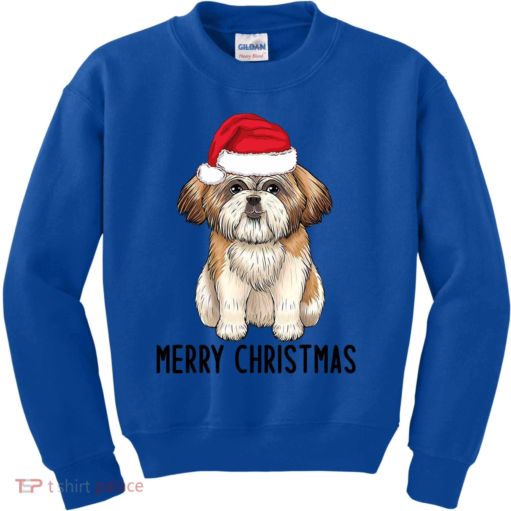 Shih Tzu Mom Merry Christmas Shih Tzu Christmas Kids Sweatshirt