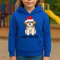 Shih Tzu Mom Merry Christmas Shih Tzu Christmas Kids Hoodie thumb 3