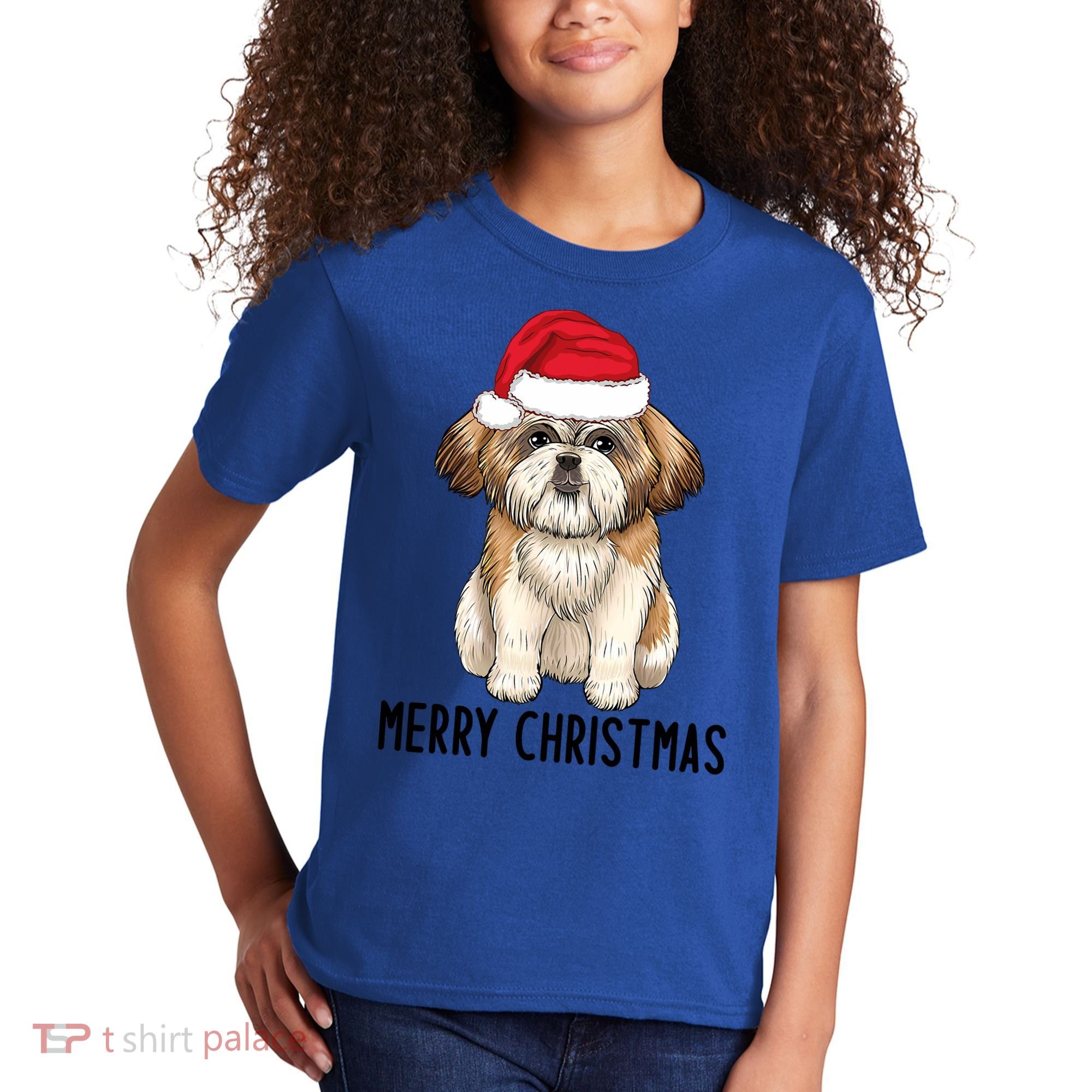 Shih Tzu Mom Merry Christmas Shih Tzu Christmas Kids T-Shirt