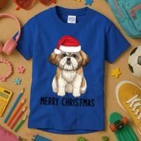 Shih Tzu Mom Merry Christmas Shih Tzu Christmas Kids T-Shirt thumb 3