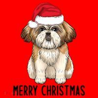Shih Tzu Mom Merry Christmas Shih Tzu Christmas Santa Hat thumb 1