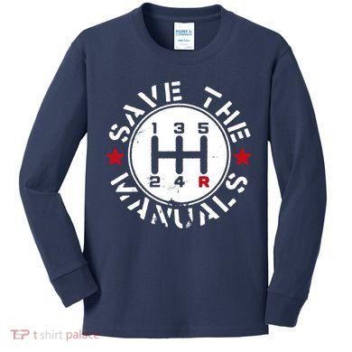 Save The Manuals Kids Long Sleeve Shirt