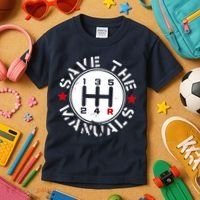 Save The Manuals Kids T-Shirt thumb 3