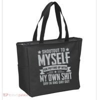 Shoutout To Myself For Putting Up With My Own Shit Tote Bag thumb 2