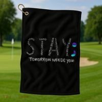 Stay Tomorrow Needs You Semicolon Suicide Prevention Golf Towel thumb 1