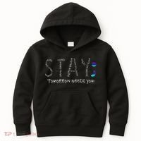 Stay Tomorrow Needs You Semicolon Suicide Prevention Kids Hoodie thumb 0
