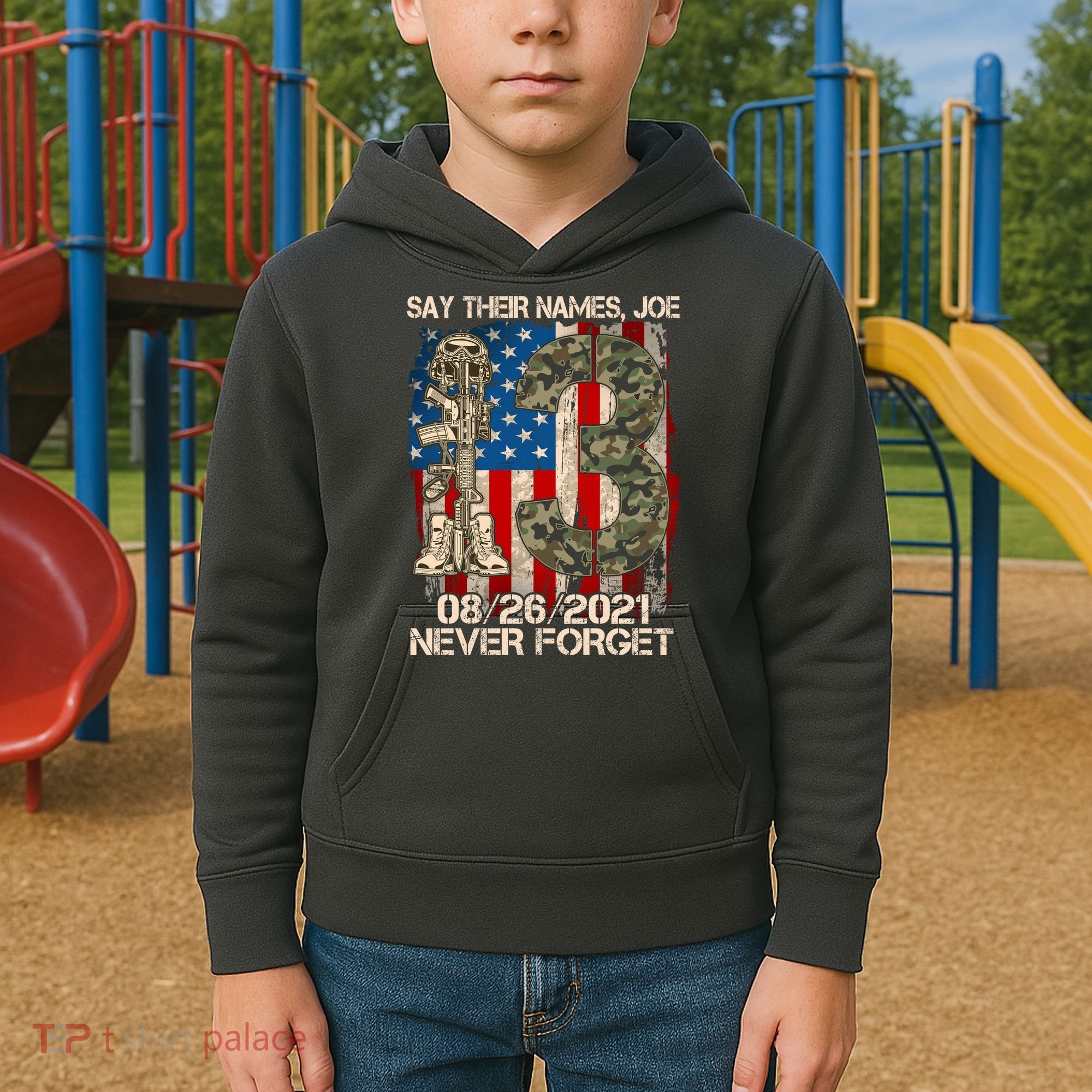 Say Their Names Joe 082621 Never Forget Kids Hoodie
