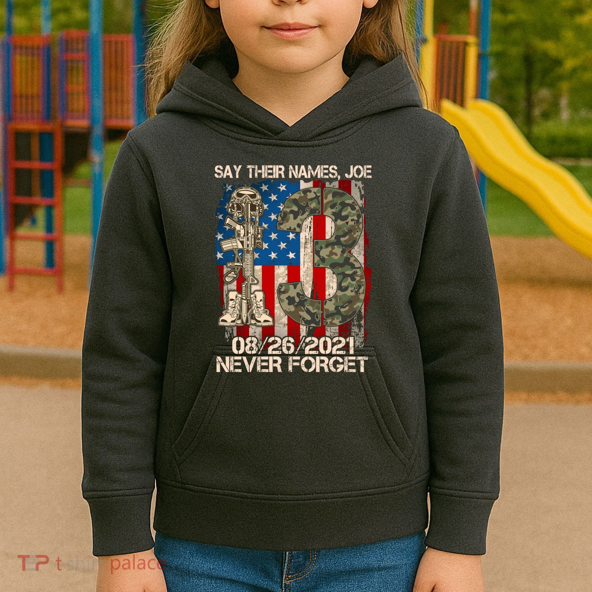Say Their Names Joe 082621 Never Forget Kids Hoodie