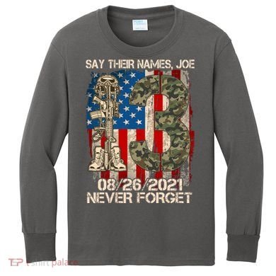 Say Their Names Joe 082621 Never Forget Kids Long Sleeve Shirt