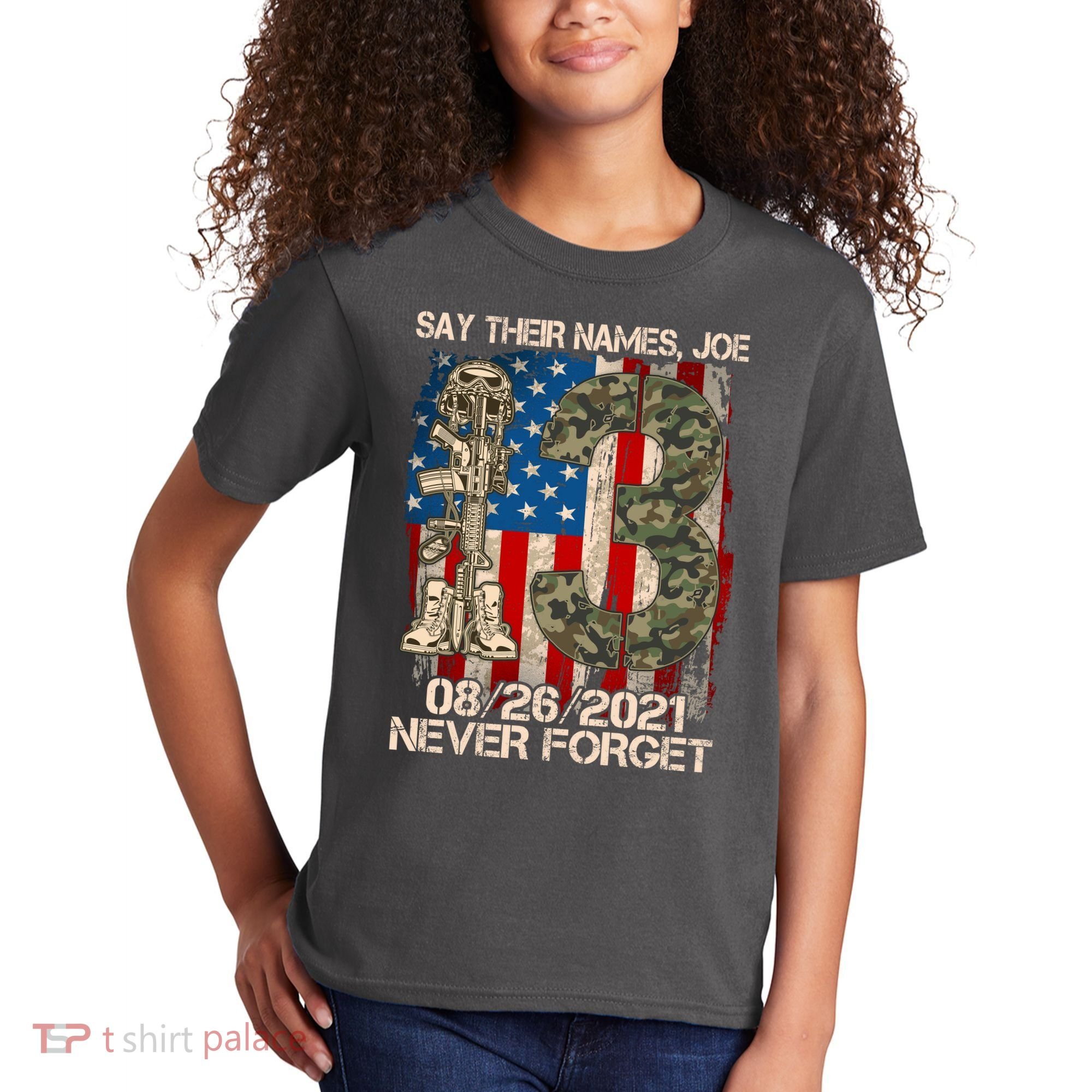 Say Their Names Joe 082621 Never Forget Kids T-Shirt