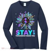 Stay Tomrrow Needs You Suicide Prevention Awareness Women's Long Sleeve Shirt thumb 0