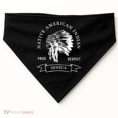 Seneca Tribe Native American Indian Pride Respect Darker Gift USA-Made Doggie Bandana