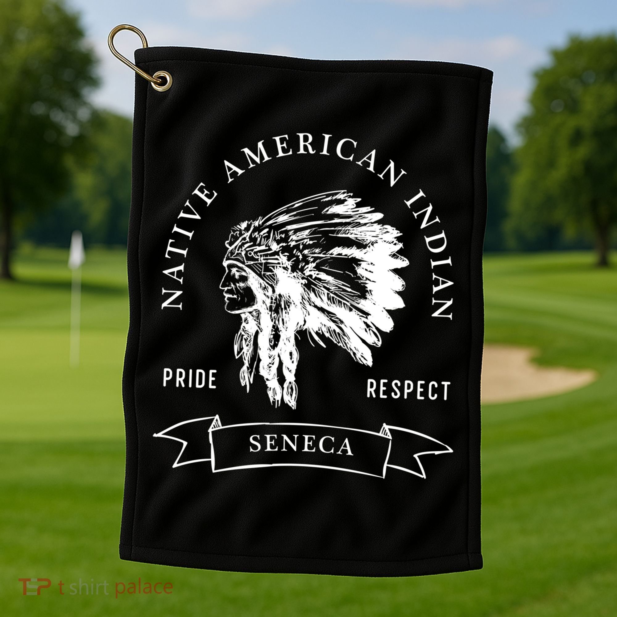 Seneca Tribe Native American Indian Pride Respect Darker Gift Golf Towel