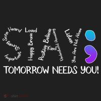 STAY Tomorrow Needs You Semicolon Suicide Prevention Awareness Golf Towel thumb 3