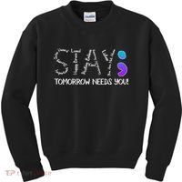STAY Tomorrow Needs You Semicolon Suicide Prevention Awareness Kids Sweatshirt thumb 0