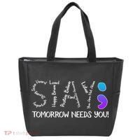 STAY Tomorrow Needs You Semicolon Suicide Prevention Awareness Tote Bag thumb 0