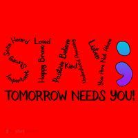 STAY Tomorrow Needs You Semicolon Suicide Prevention Awareness Santa Hat thumb 1