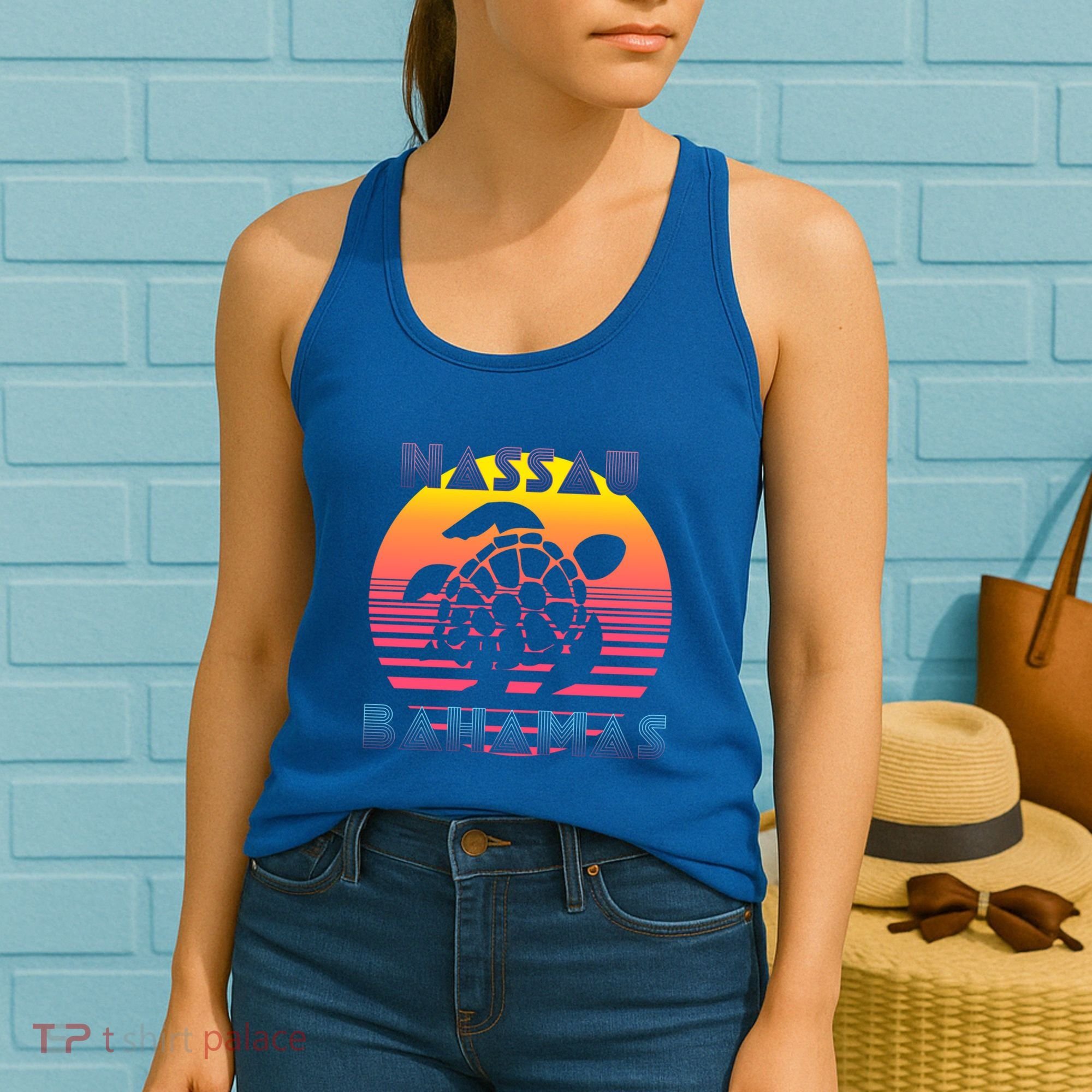 Sea Turtle Nassau Bahamas Beach Travel Souvenir Vacation Gift Women's Tank Top