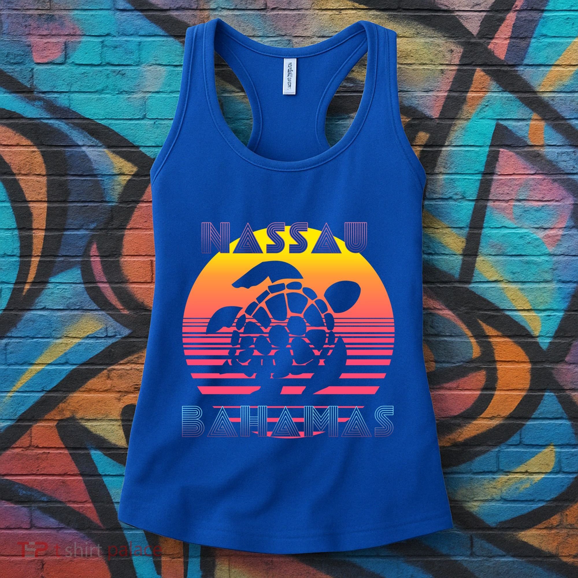Sea Turtle Nassau Bahamas Beach Travel Souvenir Vacation Gift Women's Tank Top