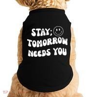 Stay Tomorrow Needs You Retro Mental Health Doggie Tank thumb 0