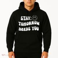 Stay Tomorrow Needs You Retro Mental Health Hoodie thumb 2