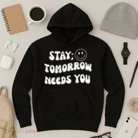 Stay Tomorrow Needs You Retro Mental Health Hoodie thumb 3
