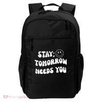 Stay Tomorrow Needs You Retro Mental Health Backpack thumb 0