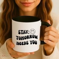 Stay Tomorrow Needs You Retro Mental Health Coffee Mug thumb 3