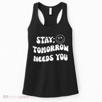 Stay Tomorrow Needs You Retro Mental Health Women's Tank Top thumb 0