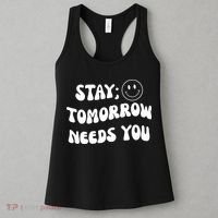 Stay Tomorrow Needs You Retro Mental Health Women's Tank Top thumb 3