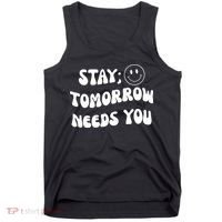 Stay Tomorrow Needs You Retro Mental Health Tank Top thumb 0