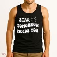 Stay Tomorrow Needs You Retro Mental Health Tank Top thumb 3