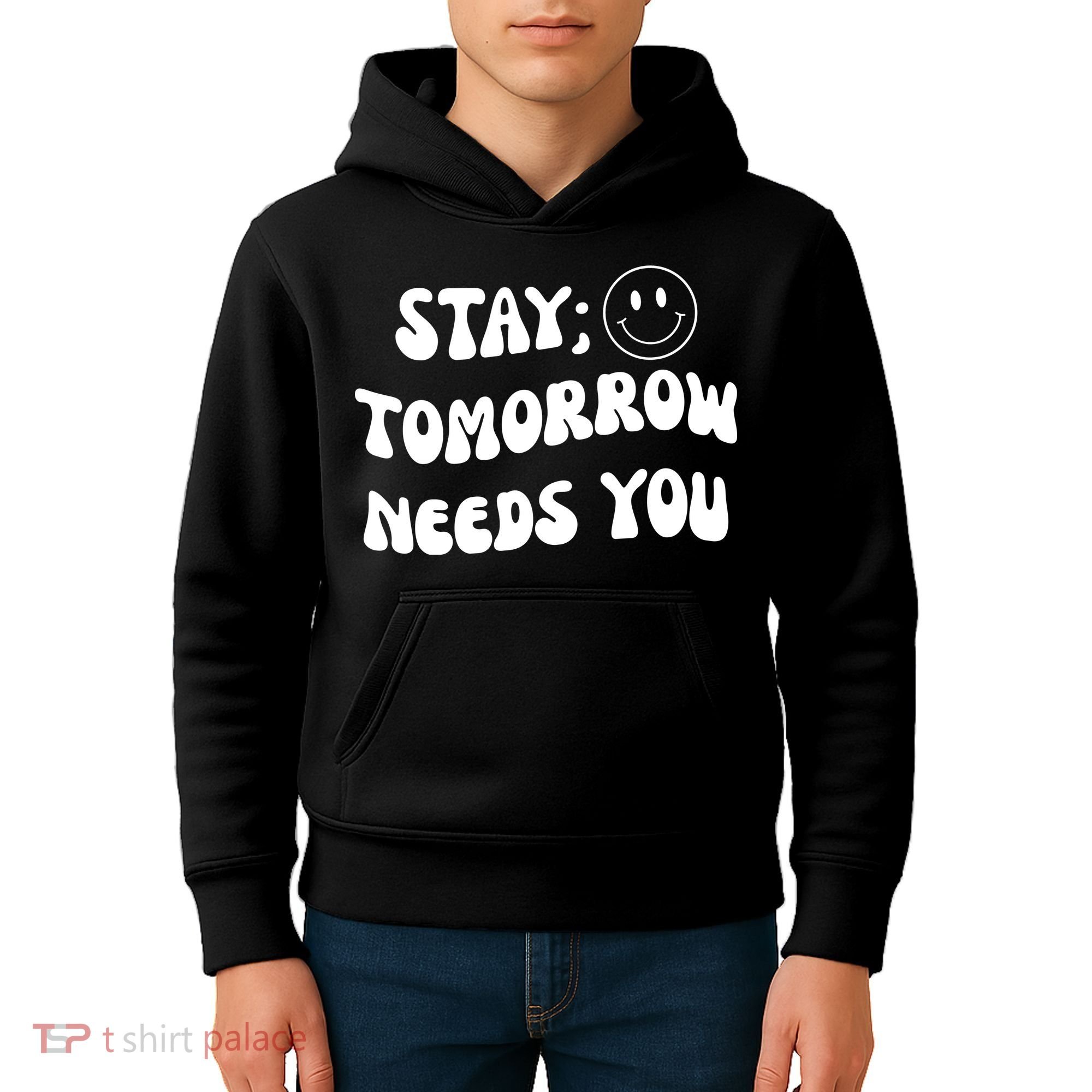 Stay Tomorrow Needs You Retro Mental Health Kids Hoodie