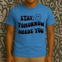 Stay Tomorrow Needs You Retro Mental Health T-Shirt thumb 3