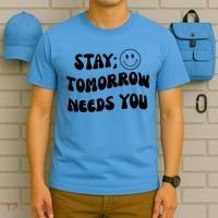 Stay Tomorrow Needs You Retro Mental Health T-Shirt thumb 5