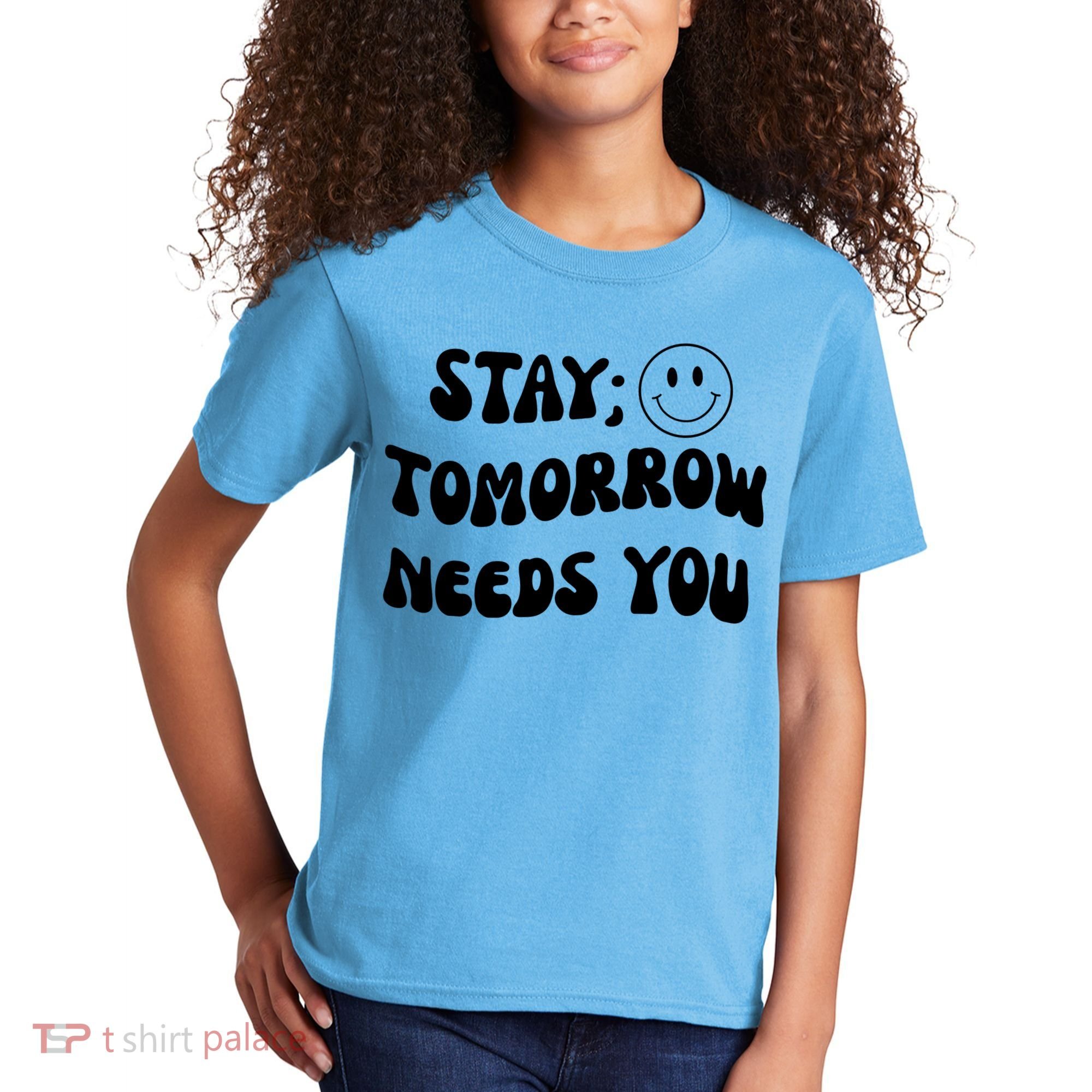 Stay Tomorrow Needs You Retro Mental Health Kids T-Shirt