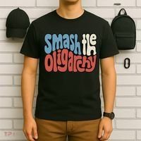Smash The Oligarchy Word Art T-Shirt thumb 6