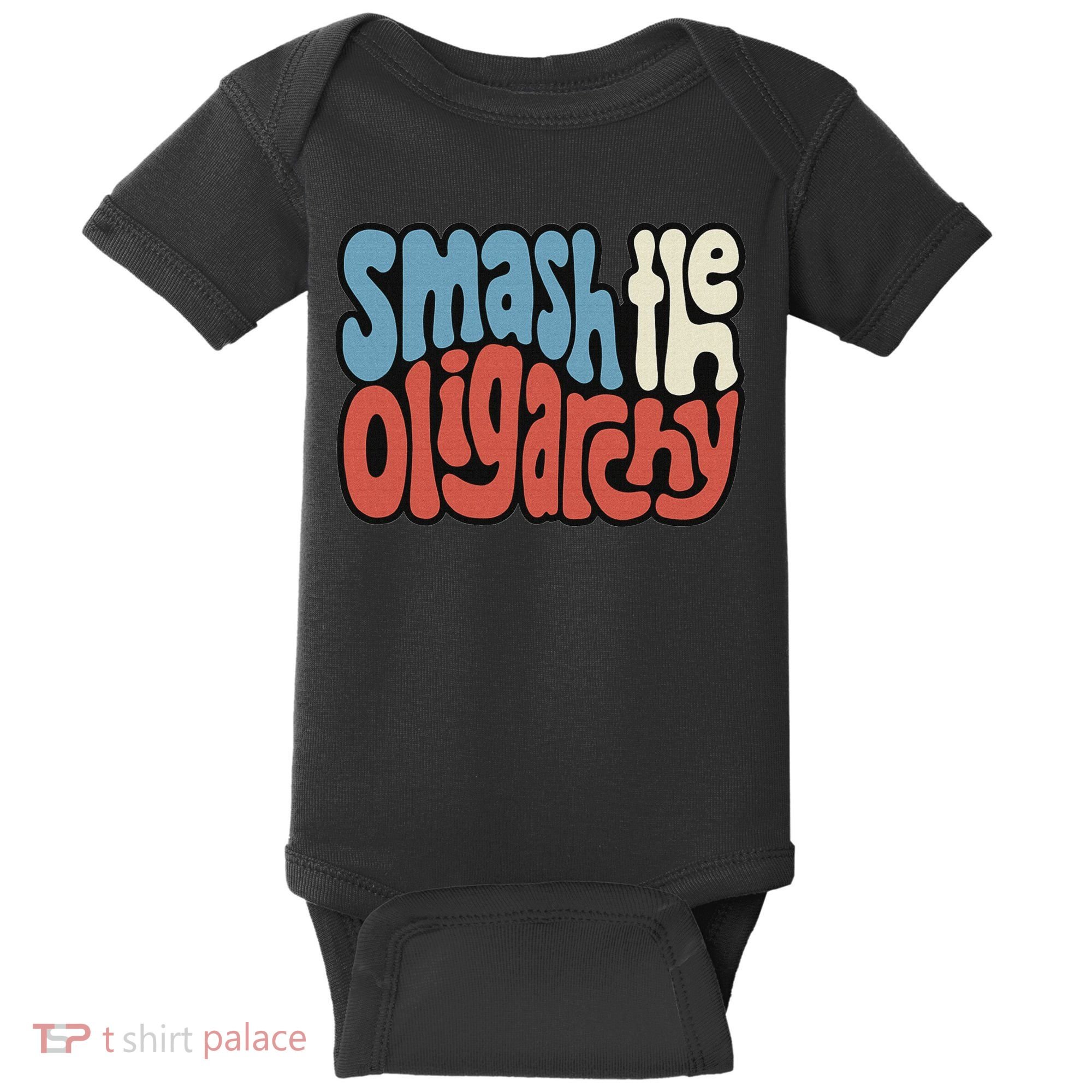 Smash The Oligarchy Word Art Baby Bodysuit