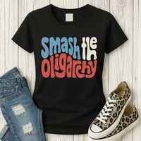 Smash The Oligarchy Word Art Women's T-Shirt thumb 3