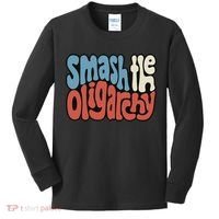Smash The Oligarchy Word Art Kids Long Sleeve Shirt thumb 0